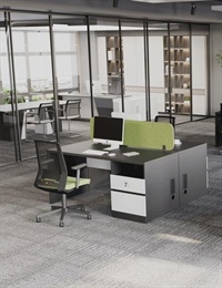 ست کردن میز، کمد و پارتیشن در فضای اداری مدرن