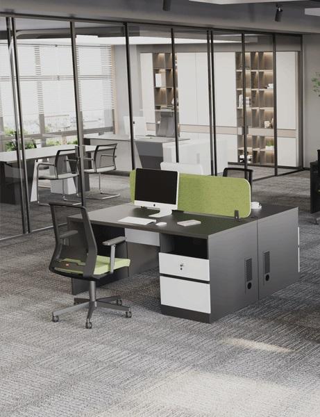 ست کردن میز، کمد و پارتیشن در فضای اداری مدرن